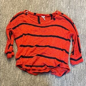 Splendid Red and Black Striped Sweatshirt